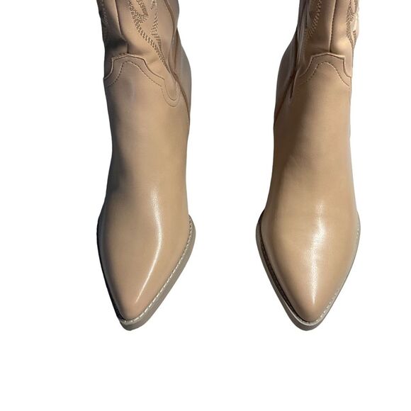 NIB Oasis Society Samara Nude Embroidered Heel Tall Western Boot Size 10 - Picture 11 of 14